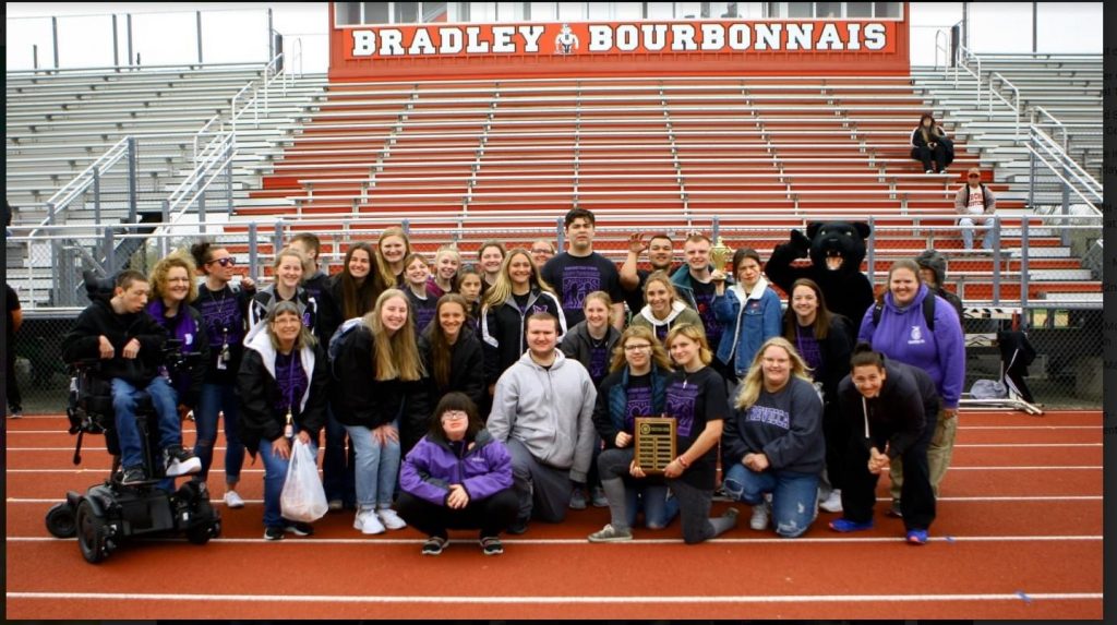 MHS Best Buddies Program at the Boilermaker games on April 27th. Photo courtesy Manteno High School.