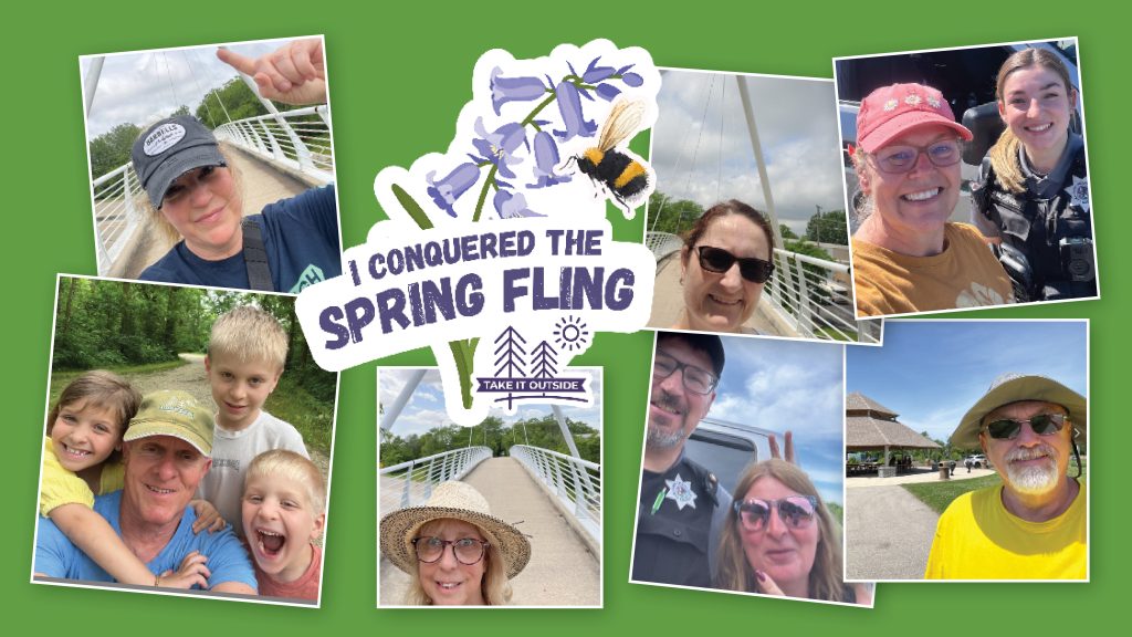 Seven people placed first in the Forest Preserve District of Will County’s spring Take It Outside Challenge. They were among 650 who participated. The summer challenge is scheduled to begin June 30. –Photo collage by Forest Preserve staff.